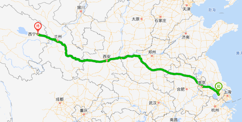 張家港到西寧物流專線行駛路線